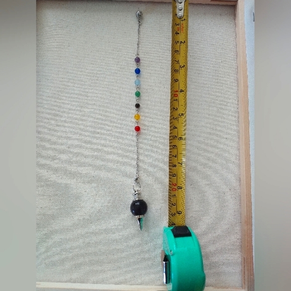 Pendulum 7 Chakra Beads Crystals Healing Keychain Purse Amethyst Natural Gem - Picture 10 of 10